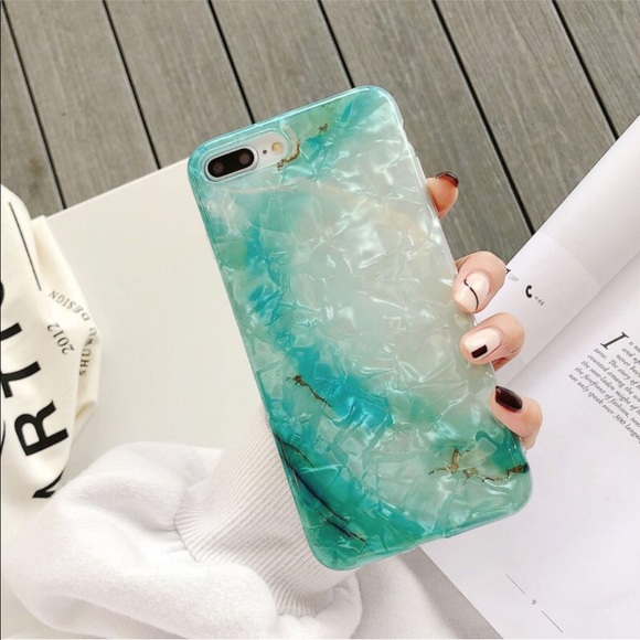 colorfulminds Accessories - Green Marble Shell iPhone Case